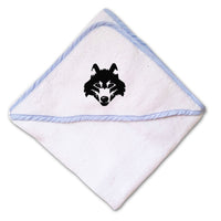 Baby Hooded Towel Wolf Face Black Embroidery Kids Bath Robe Cotton - Cute Rascals