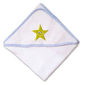 Baby Hooded Towel Yellow Smiley Star Fish Embroidery Kids Bath Robe Cotton