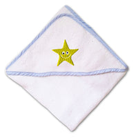 Baby Hooded Towel Yellow Smiley Star Fish Embroidery Kids Bath Robe Cotton - Cute Rascals
