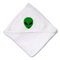 Baby Hooded Towel Green Happy Alien Face Embroidery Kids Bath Robe Cotton