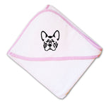 Baby Hooded Towel French Bulldog Silhouette Embroidery Kids Bath Robe Cotton - Cute Rascals