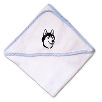 Baby Hooded Towel Siberian Husky Face Embroidery Kids Bath Robe Cotton - Cute Rascals