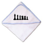 Baby Hooded Towel Chess Set Black Embroidery Kids Bath Robe Cotton - Cute Rascals