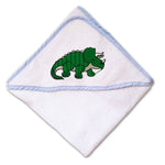 Baby Hooded Towel Triceratops Dinosaur A Embroidery Kids Bath Robe Cotton - Cute Rascals