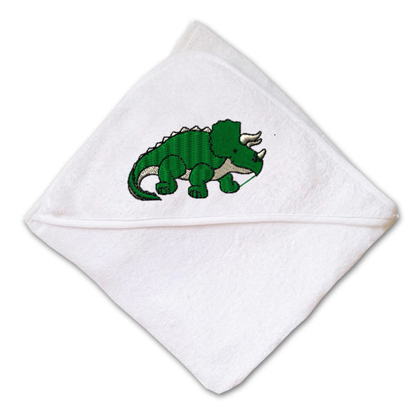 Baby Hooded Towel Triceratops Dinosaur A Embroidery Kids Bath Robe Cotton - Cute Rascals