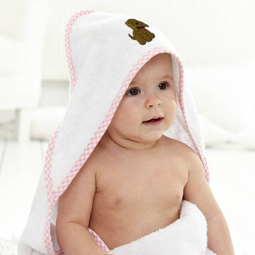 Baby Hooded Towel Puppy Dog Embroidery Kids Bath Robe Cotton