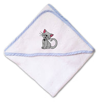 Baby Hooded Towel Kitten Embroidery Kids Bath Robe Cotton - Cute Rascals