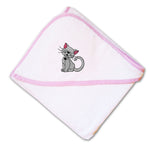 Baby Hooded Towel Kitten Embroidery Kids Bath Robe Cotton - Cute Rascals