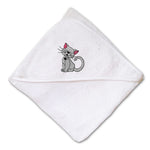 Baby Hooded Towel Kitten Embroidery Kids Bath Robe Cotton - Cute Rascals