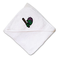 Baby Hooded Towel Baseball Alien Embroidery Kids Bath Robe Cotton - Cute Rascals