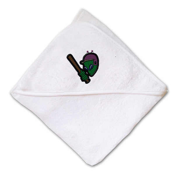 Baby Hooded Towel Baseball Alien Embroidery Kids Bath Robe Cotton - Cute Rascals