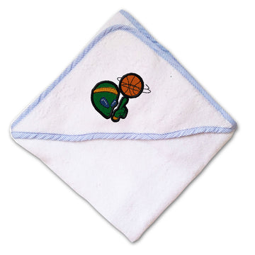 Baby Hooded Towel Alien Basketball Embroidery Kids Bath Robe Cotton