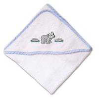 Baby Hooded Towel Cute Polar Bear Embroidery Kids Bath Robe Cotton - Cute Rascals