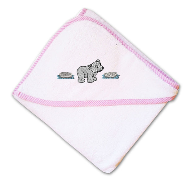 Baby Hooded Towel Cute Polar Bear Embroidery Kids Bath Robe Cotton - Cute Rascals
