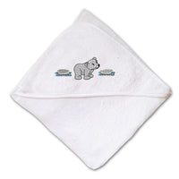 Baby Hooded Towel Cute Polar Bear Embroidery Kids Bath Robe Cotton - Cute Rascals