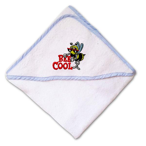 Baby Hooded Towel Bee Cool Embroidery Kids Bath Robe Cotton - Cute Rascals