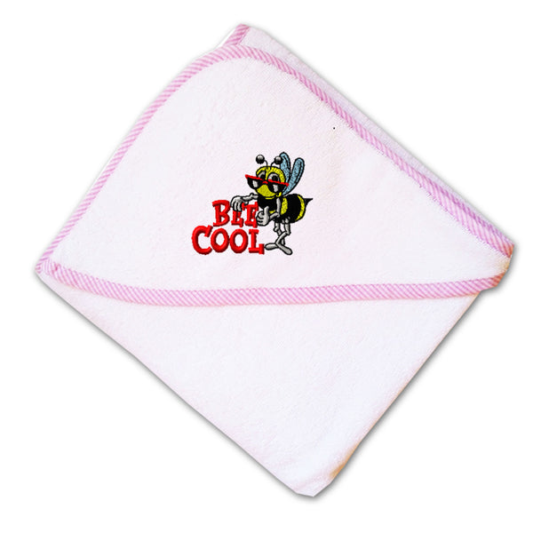 Baby Hooded Towel Bee Cool Embroidery Kids Bath Robe Cotton - Cute Rascals