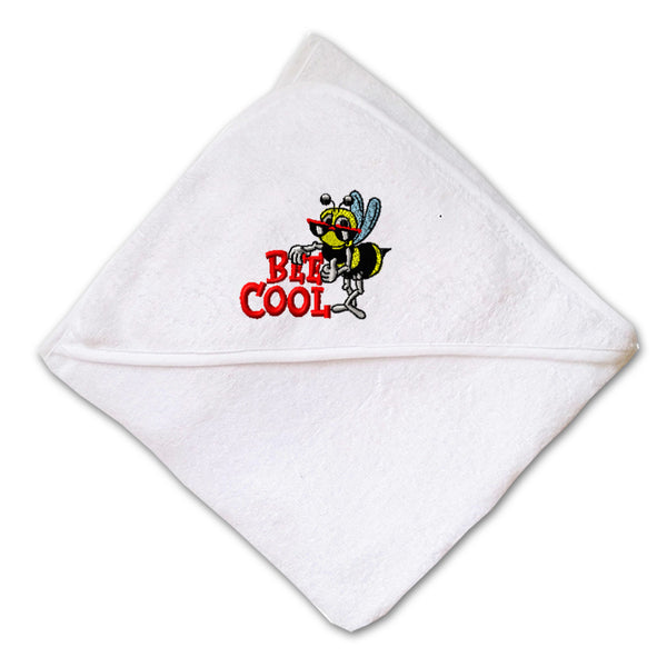 Baby Hooded Towel Bee Cool Embroidery Kids Bath Robe Cotton - Cute Rascals