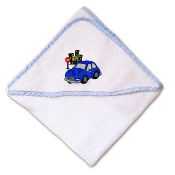 Baby Hooded Towel Kid Compact Car City Embroidery Kids Bath Robe Cotton