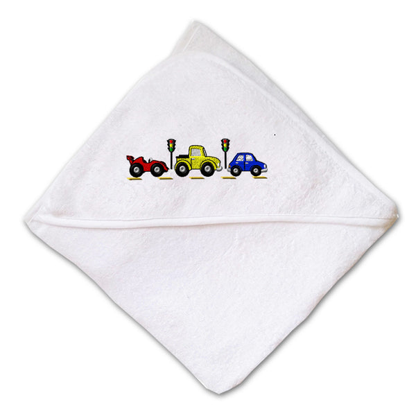 Baby Hooded Towel Kid Cars Border Lights Embroidery Kids Bath Robe Cotton - Cute Rascals