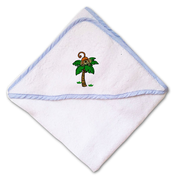 Baby Hooded Towel Kid Monkey Palm Tree Embroidery Kids Bath Robe Cotton - Cute Rascals