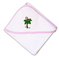 Baby Hooded Towel Kid Monkey Palm Tree Embroidery Kids Bath Robe Cotton - Cute Rascals