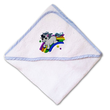 Baby Hooded Towel Kids Cute Unicorn Rainbow Embroidery Kids Bath Robe Cotton