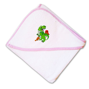 Baby Hooded Towel Kids T-Rex Dinosaur Embroidery Kids Bath Robe Cotton