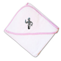 Baby Hooded Towel Kids Robot on Wheel Embroidery Kids Bath Robe Cotton - Cute Rascals