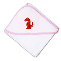 Baby Hooded Towel Kids Red Dinosaur Embroidery Kids Bath Robe Cotton - Cute Rascals