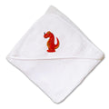 Baby Hooded Towel Kids Red Dinosaur Embroidery Kids Bath Robe Cotton