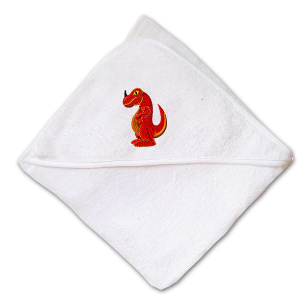 Baby Hooded Towel Kids Red Dinosaur Embroidery Kids Bath Robe Cotton - Cute Rascals