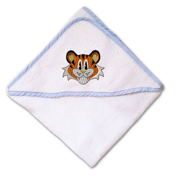 Baby Hooded Towel Kids Animal Cute Tiger Face Embroidery Kids Bath Robe Cotton