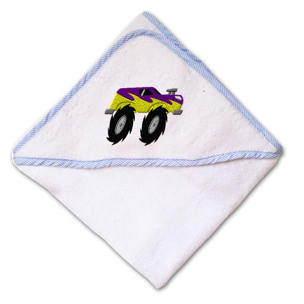 Baby Hooded Towel Kids Monster Truck Embroidery Kids Bath Robe Cotton - Cute Rascals