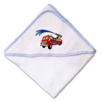 Baby Hooded Towel Kids Firetruck Embroidery Kids Bath Robe Cotton - Cute Rascals