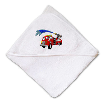 Baby Hooded Towel Kids Firetruck Embroidery Kids Bath Robe Cotton