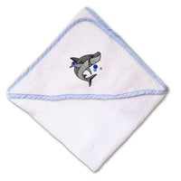 Baby Hooded Towel Kids Shark Towel C Embroidery Kids Bath Robe Cotton - Cute Rascals