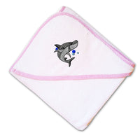 Baby Hooded Towel Kids Shark Towel C Embroidery Kids Bath Robe Cotton - Cute Rascals