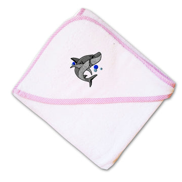 Baby Hooded Towel Kids Shark Towel C Embroidery Kids Bath Robe Cotton