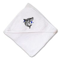 Baby Hooded Towel Kids Shark Towel C Embroidery Kids Bath Robe Cotton - Cute Rascals