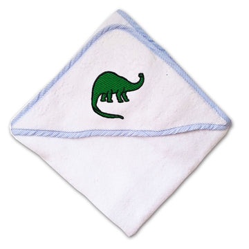 Baby Hooded Towel Dinosaur Brontosaurus Embroidery Kids Bath Robe Cotton