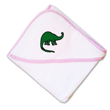 Baby Hooded Towel Dinosaur Brontosaurus Embroidery Kids Bath Robe Cotton