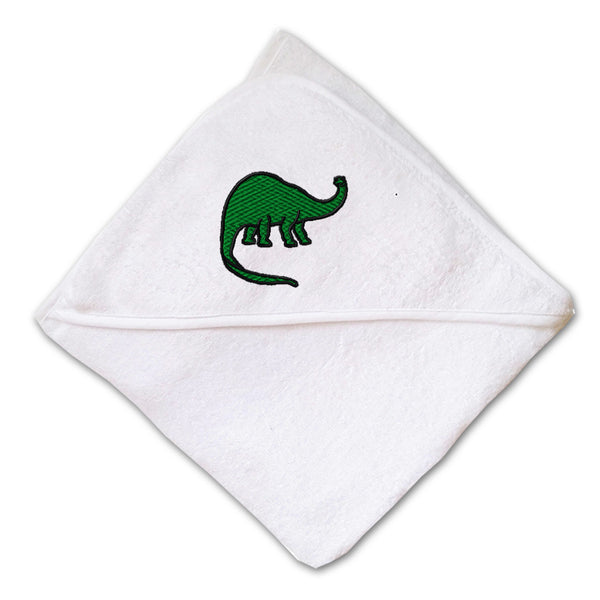 Baby Hooded Towel Dinosaur Brontosaurus Embroidery Kids Bath Robe Cotton - Cute Rascals