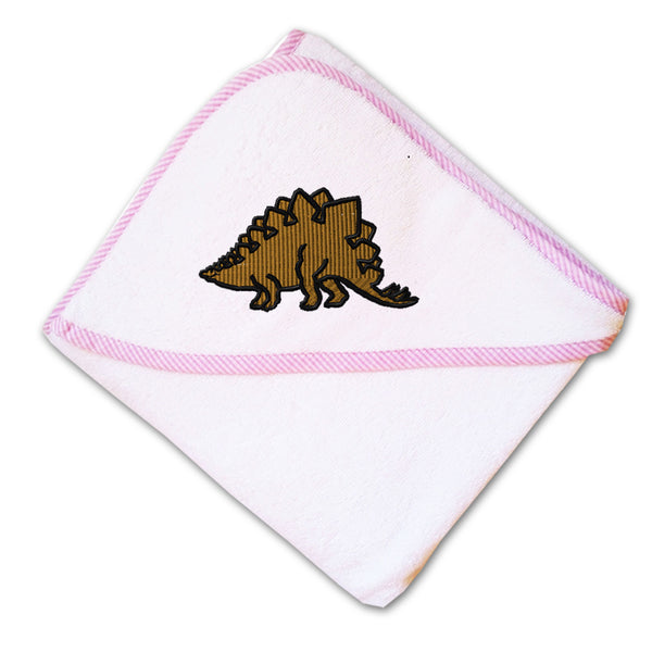 Baby Hooded Towel Dinosaur Stegosaurus Embroidery Kids Bath Robe Cotton - Cute Rascals