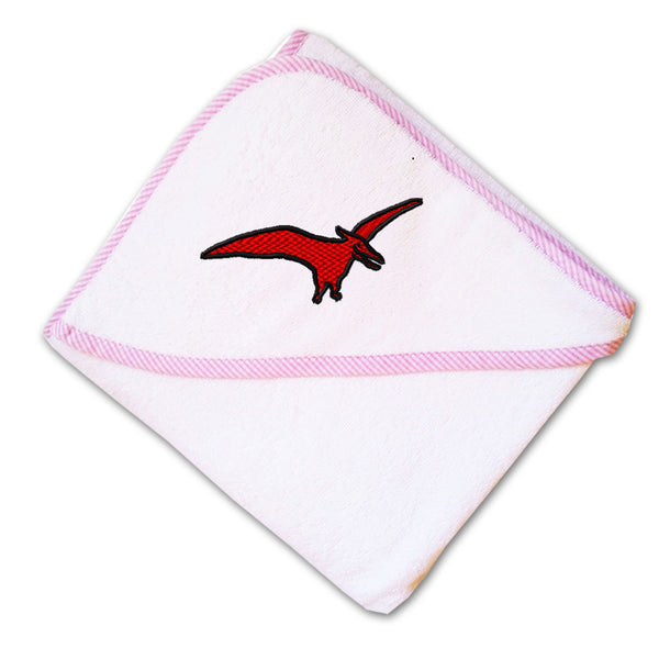 Baby Hooded Towel Dinosaur Pterosaurs Embroidery Kids Bath Robe Cotton - Cute Rascals