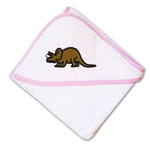 Baby Hooded Towel Triceratops Dinosaur B Embroidery Kids Bath Robe Cotton - Cute Rascals