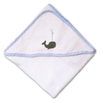 Baby Hooded Towel Whale Embroidery Kids Bath Robe Cotton - Cute Rascals