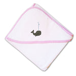 Baby Hooded Towel Whale Embroidery Kids Bath Robe Cotton - Cute Rascals