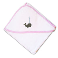Baby Hooded Towel Whale Embroidery Kids Bath Robe Cotton - Cute Rascals