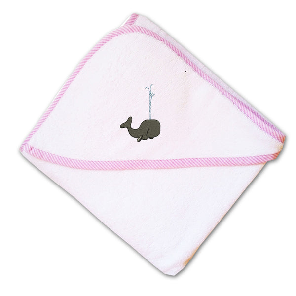 Baby Hooded Towel Whale Embroidery Kids Bath Robe Cotton - Cute Rascals